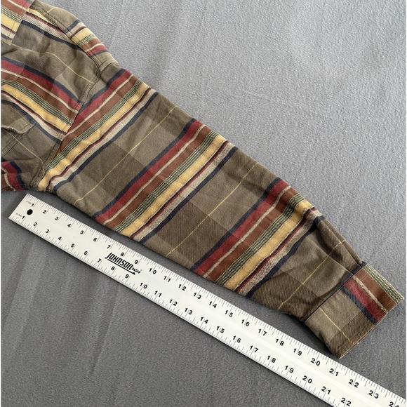 Vintage Orvis Shacket Mens L Striped Southwestern Heavy Work Shirt Oversized - Picture 7 of 15